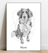 Full Body Sketch Pet Portrait