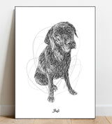 Full Body Sketch Pet Portrait