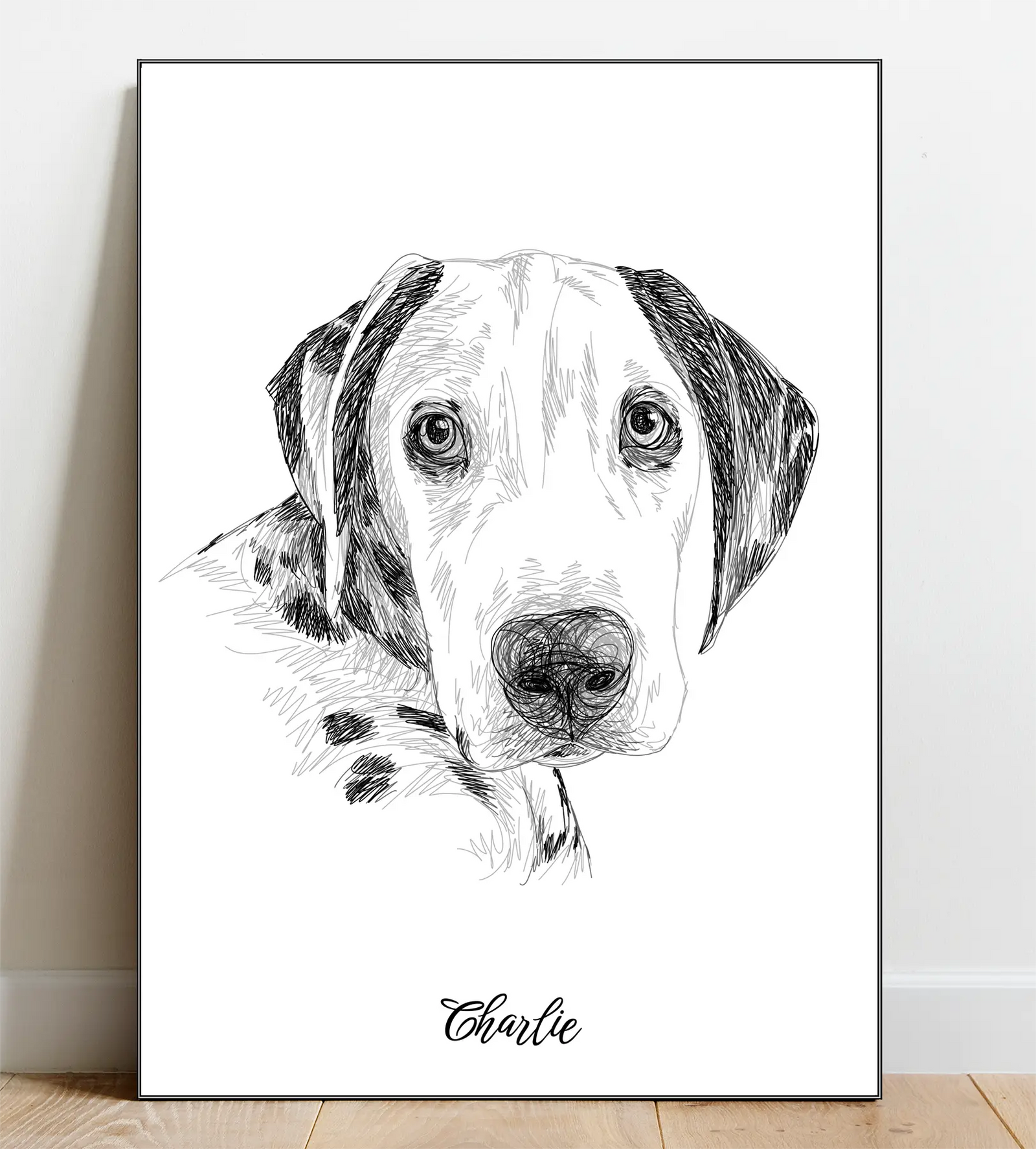 Custom Sketch Pet Portrait – Poster and Paw